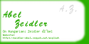 abel zeidler business card